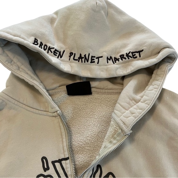 BROKEN PLANET MARKET OUTER SPACE FULL ZIP UP HOODIE SWEATSHIRT XS - Picture 3 of 14